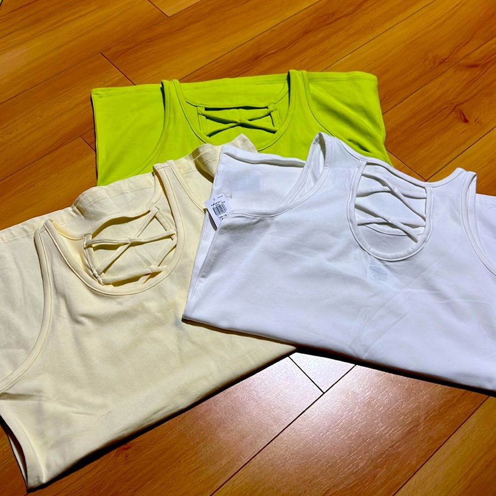 NWT BUY all 3 girls size 17 tank top but fits a woman small/medium.